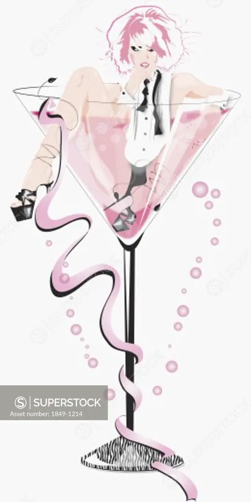 Pink Cocktail In Martini Glass Painting by Ikon Ikon Images - Fine Art  America