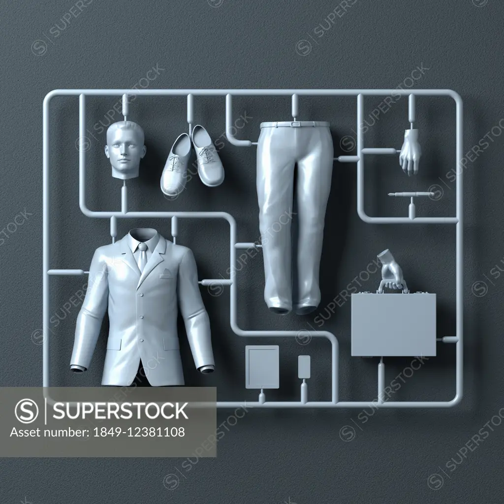 Plastic assembly kit for businessman