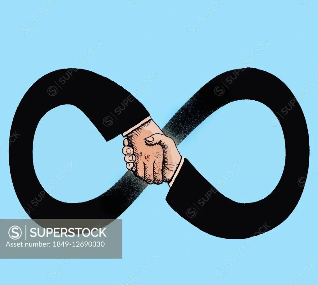 Infinity symbol handshake