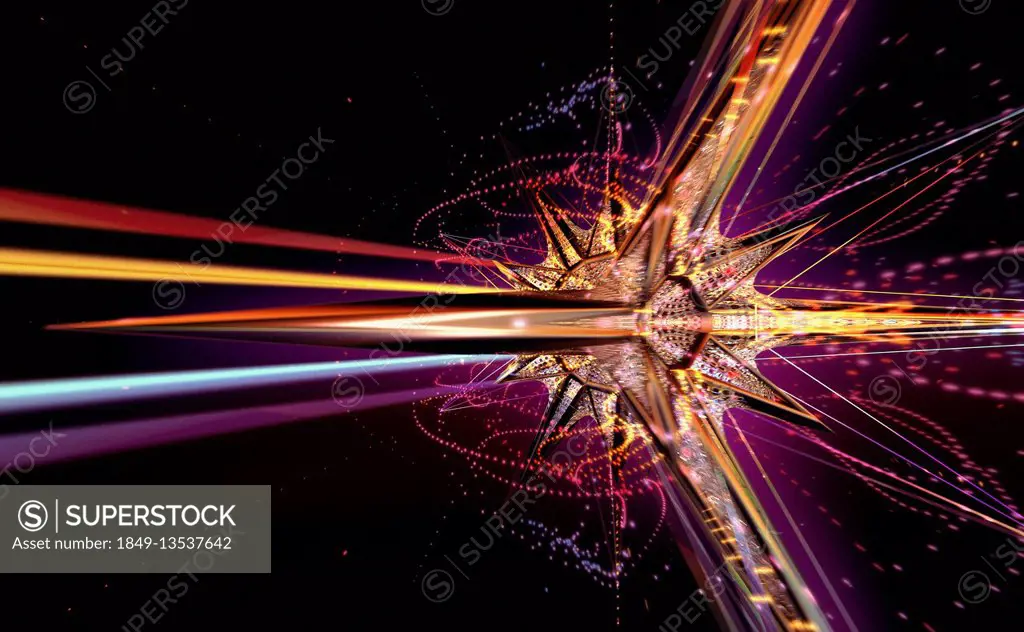 Abstract futuristic exploding star shape