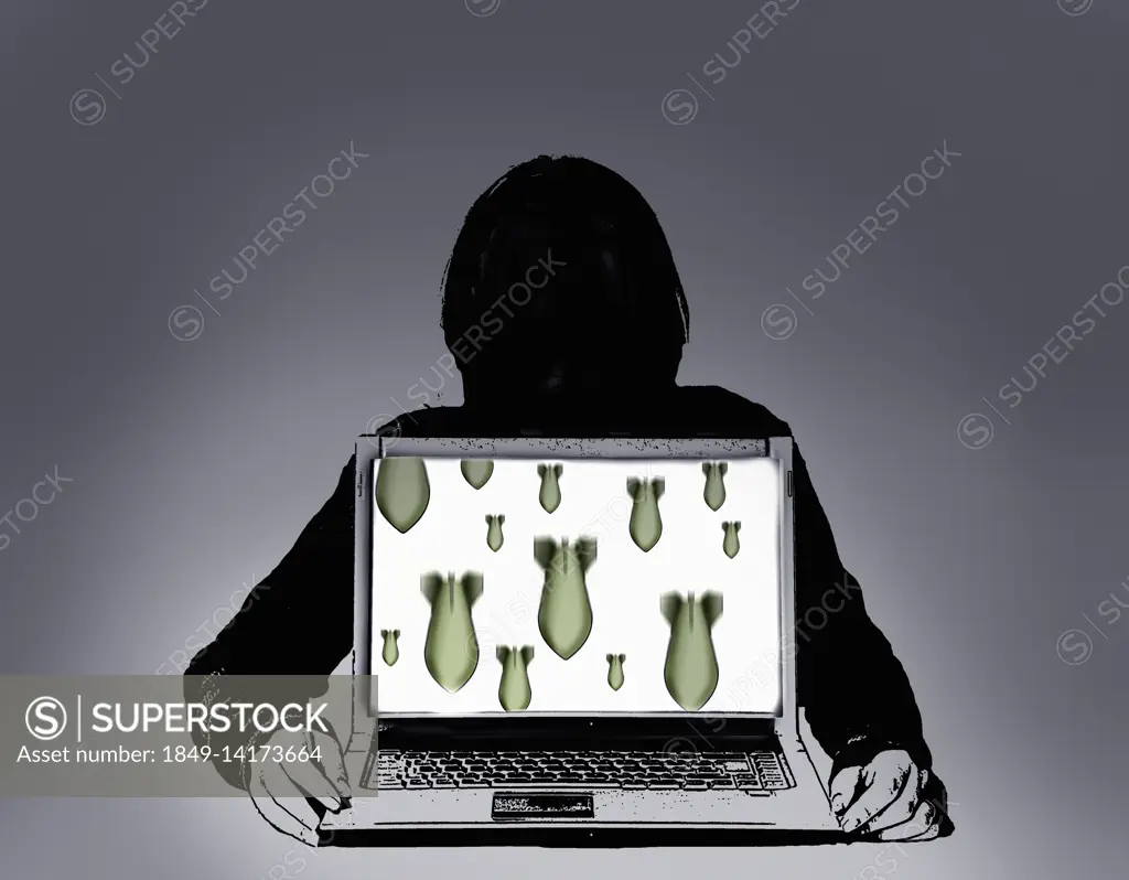 Hacker launching cyber attack