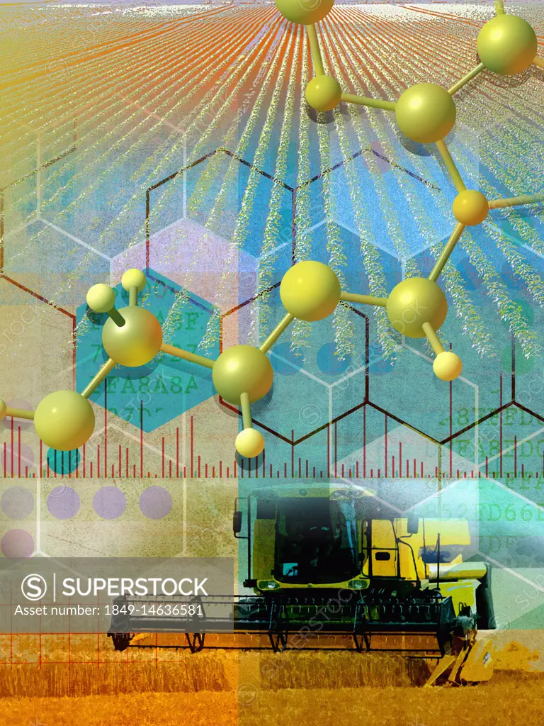 Genetic research and agriculture collage