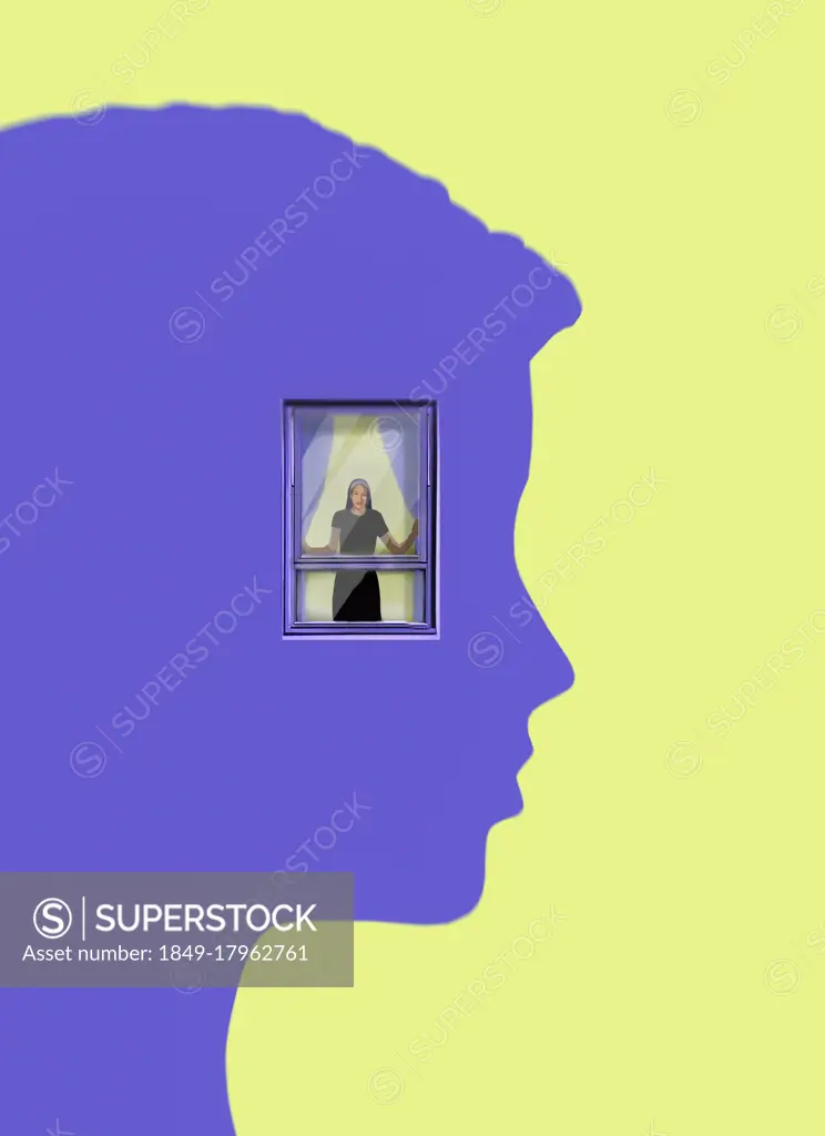 Woman trapped inside window in head