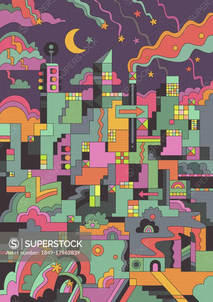 Abstract city skyline