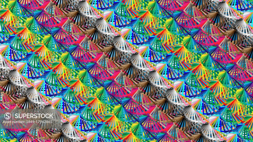 Colourful abstract fan pattern