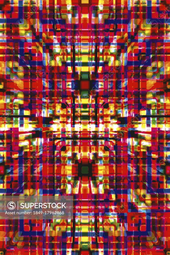 Complex abstract three dimensional grid pattern