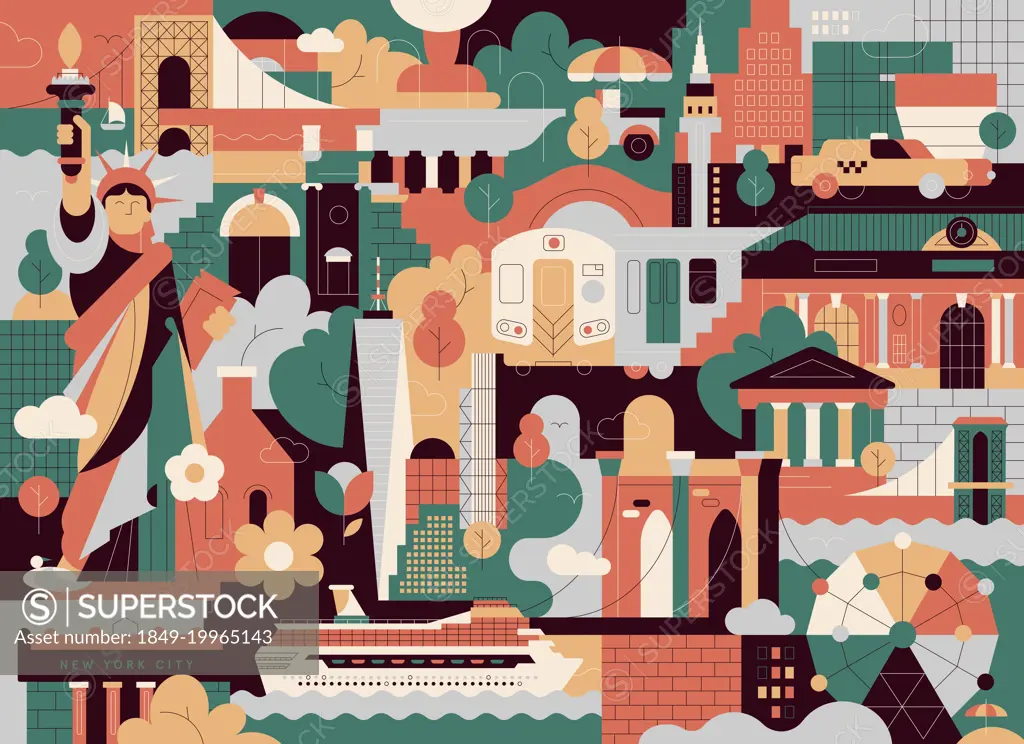 Geometric illustration of New York City