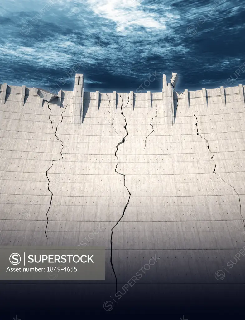 Cracking dam wall