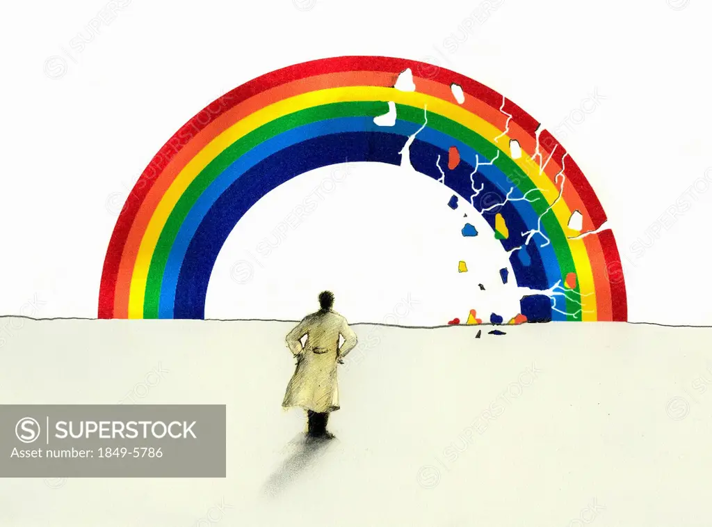 Rainbow trench store coat