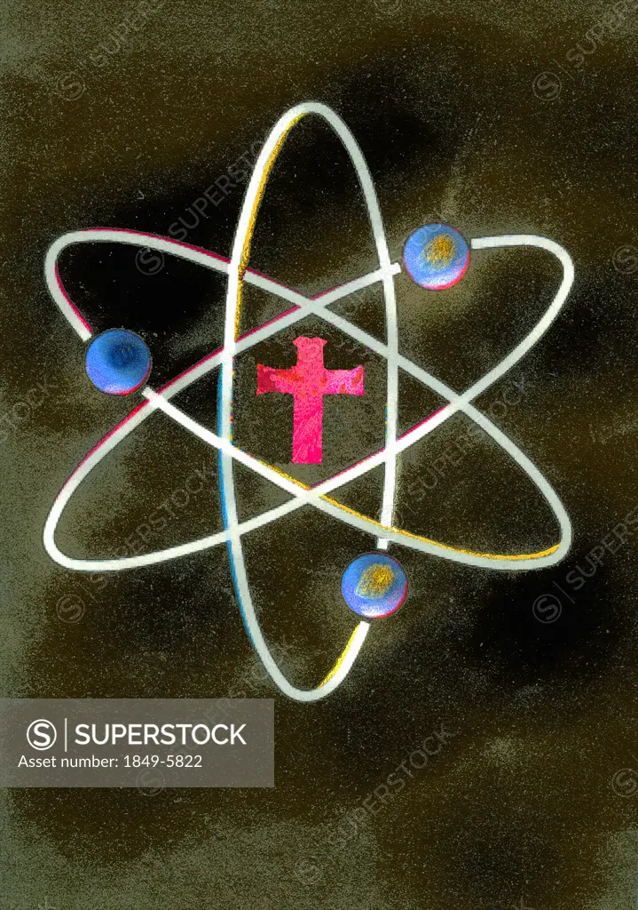 Cross at the center of atom symbol