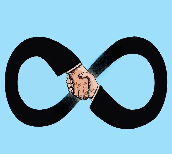 Infinity symbol handshake