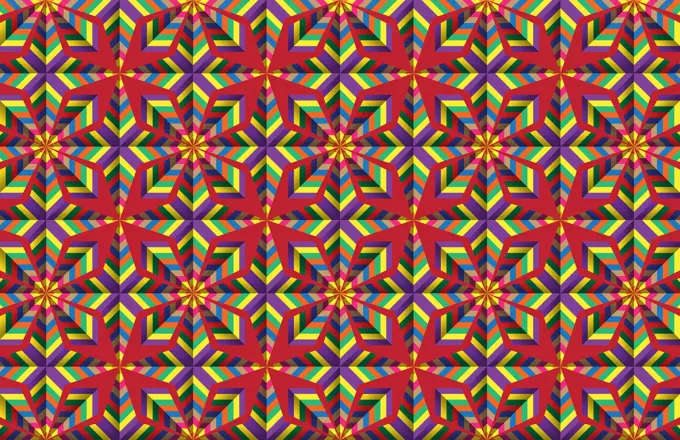 Colourful symmetrical mosaic pattern