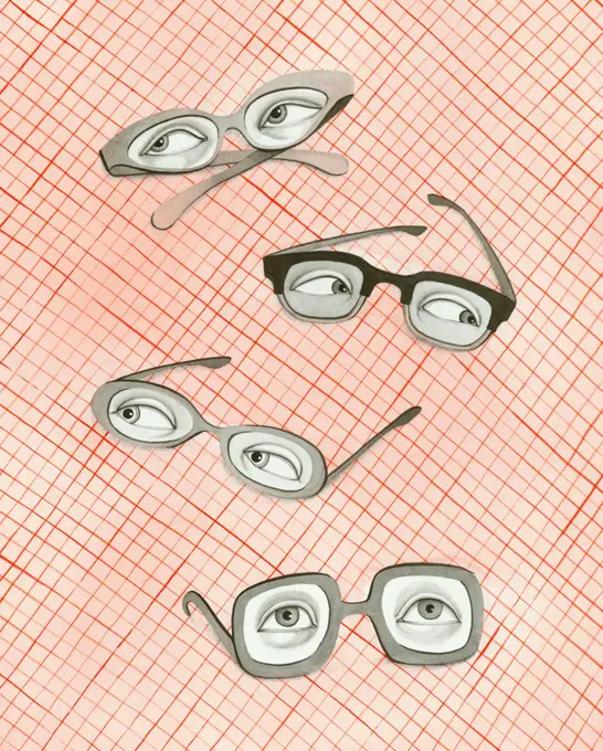 Curious eyes in eyeglasses