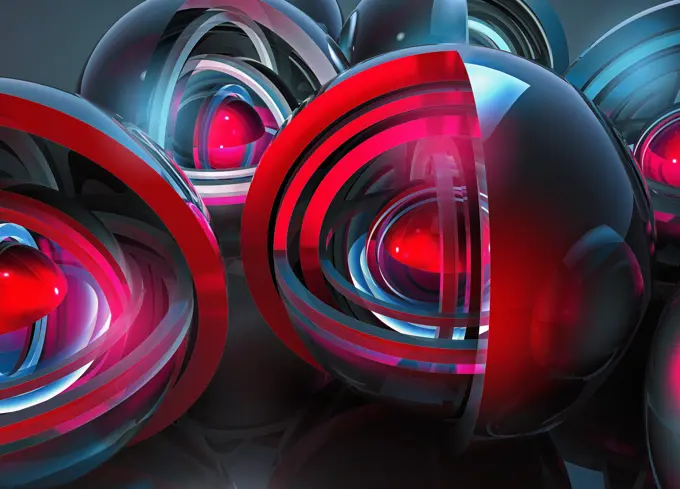 Abstract glowing concentric spheres