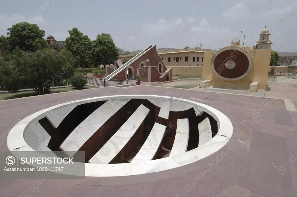 India, Rajasthan, Jaipur, Observatory Resessed Structure At The Jantar Mantar Observatory Built By Jai Singh In 1728