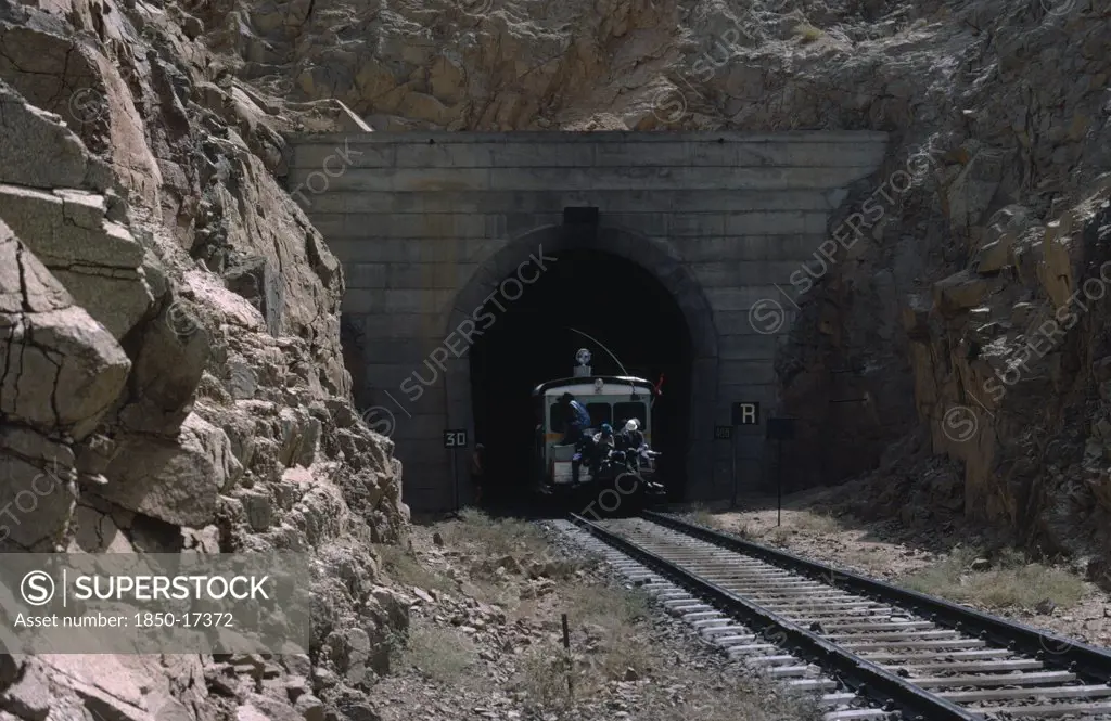 Mauritania, Choum, Transportation Of Iron Ore By Train.