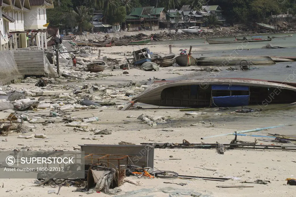 Thailand, Koh Phi Phi, Tsunami. What Was Once Paradise Is Now Ruined. On The 6Th Of Jan