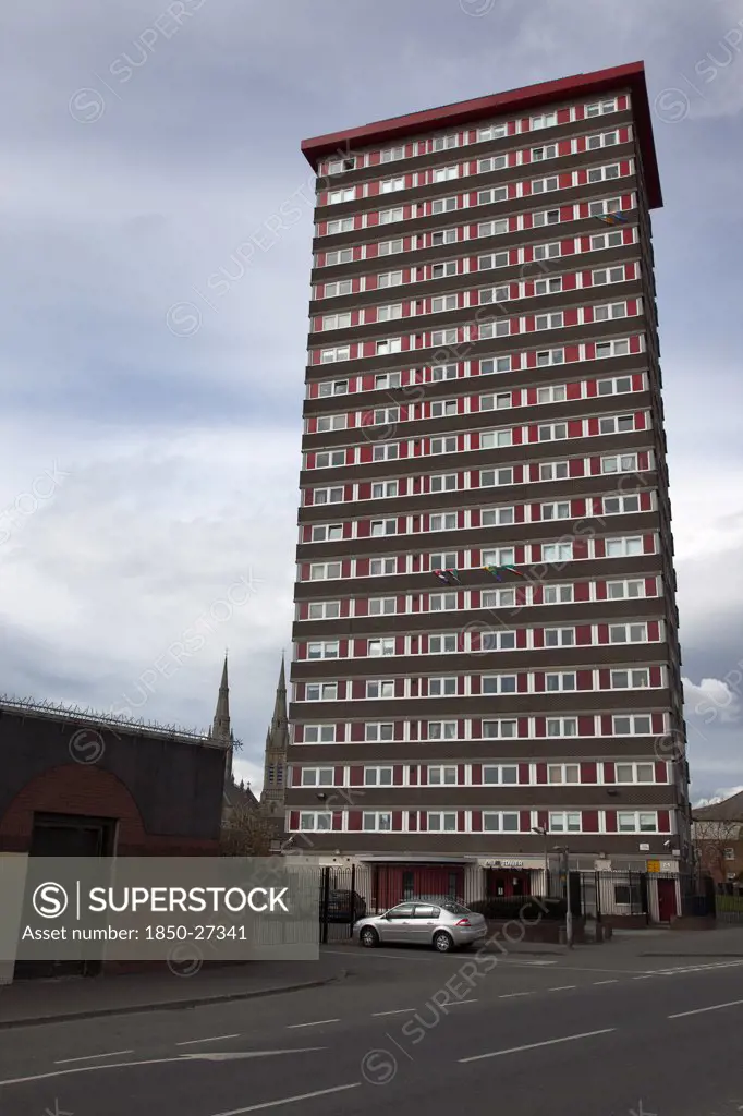 Ireland, North, Belfast, 'West, Falls Road, Divis Tower Block Of Flats Which Had A British Army Look Out Position On Top During The Troubles.'