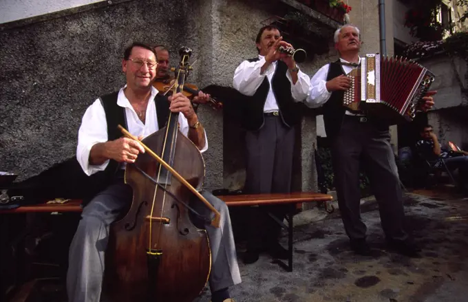 Croatia, Istria, Buzet, 'Buzet Subotina Festival/Musicians