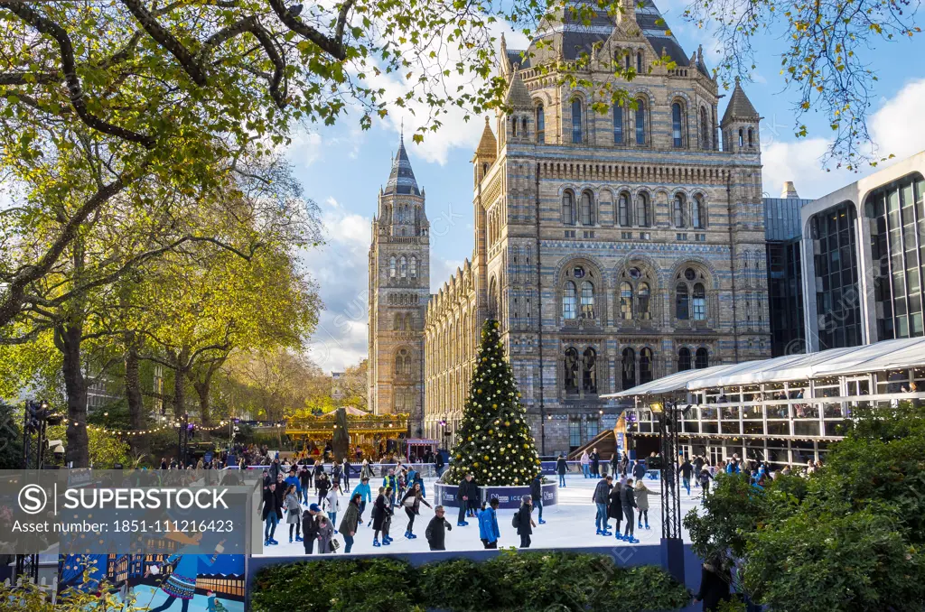 The Christmas Ice Rink at the Natural History Museum in London