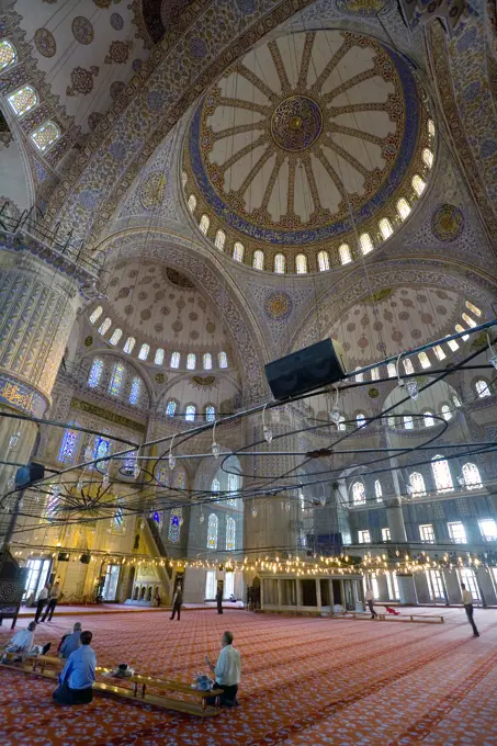 The interior of the Blue Mosque Sultan Ahmet Camii Istanbul