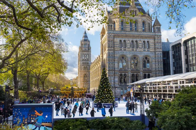 The Christmas Ice Rink at the Natural History Museum in London