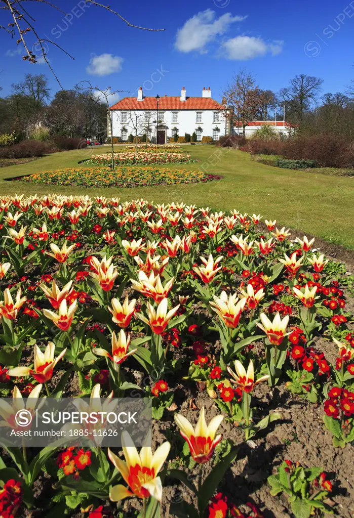 UK - England, County Durham, Peterlee, Shotton Hall and gardens in springtime