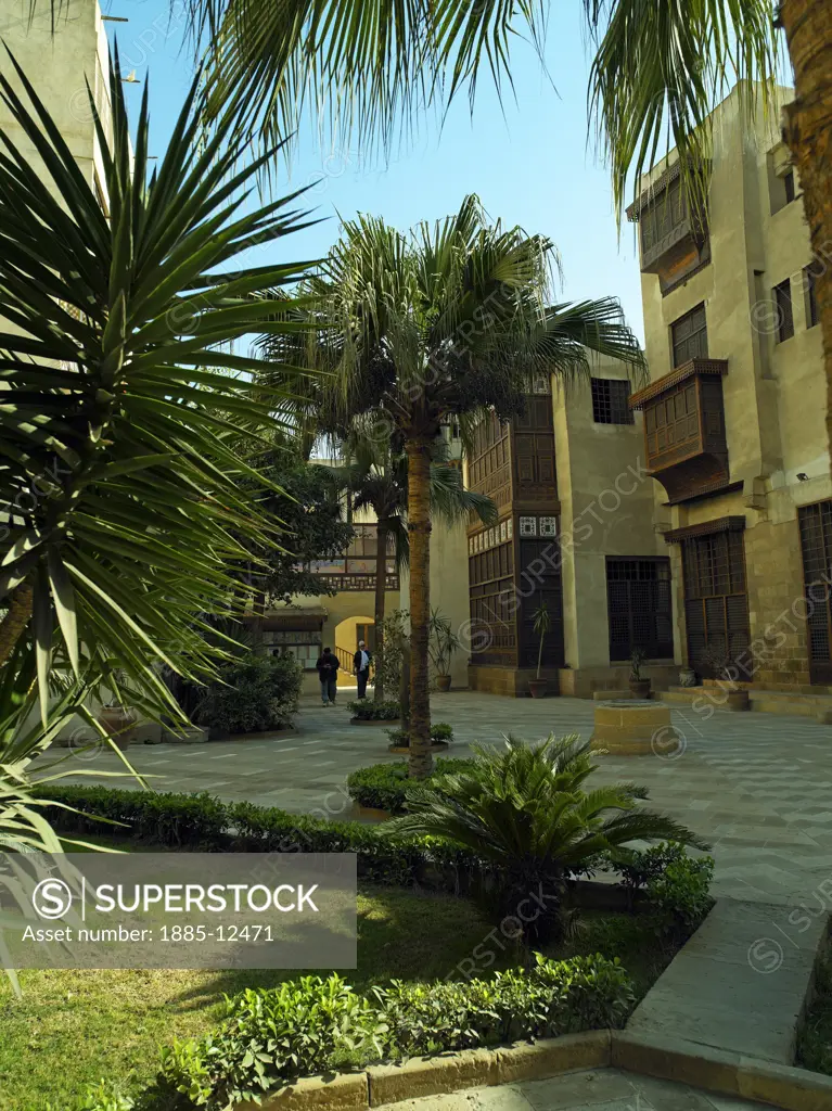 Egypt, , Cairo, Courtyard garden of Beit as-Suhaymi - traditional family mansion  