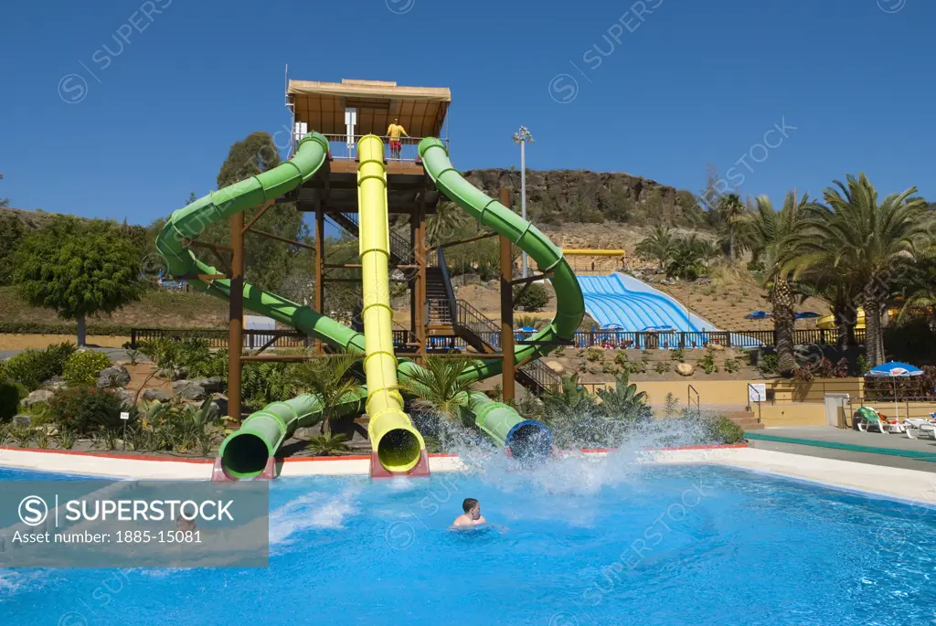 Canary Islands, Gran Canaria, Maspalomas, Aqualand - water slide