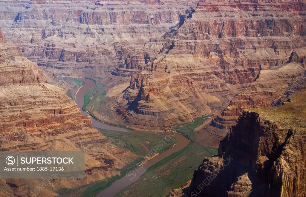 USA, Arizona, Grand Canyon, Aerial view of the western Grand Canyon