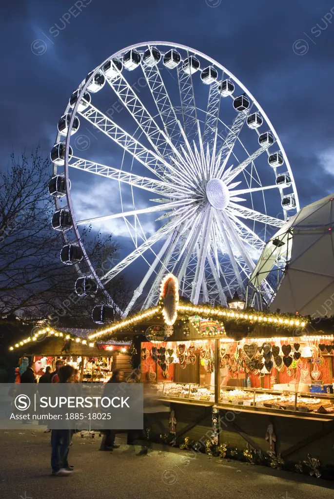 UK - England, , London, Hyde Park  Ferris Wheel at Christmas Winter Wonderland.