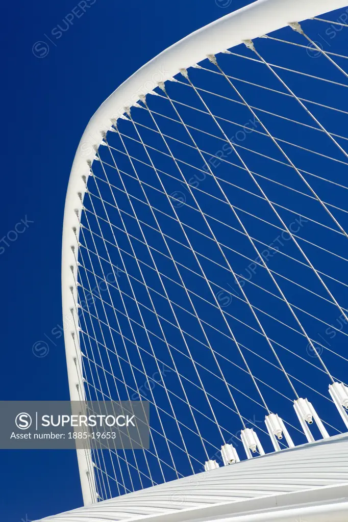 Greece, Attica, Athens, Roof structure of the Olympic Velodrome