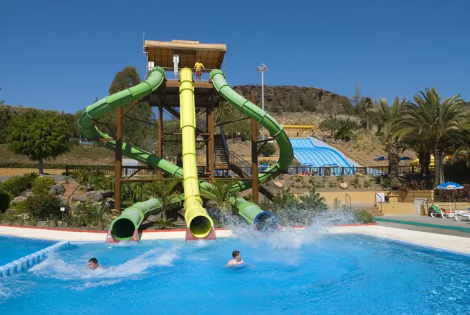 Canary Islands, Gran Canaria, Maspalomas, Aqualand - water slide