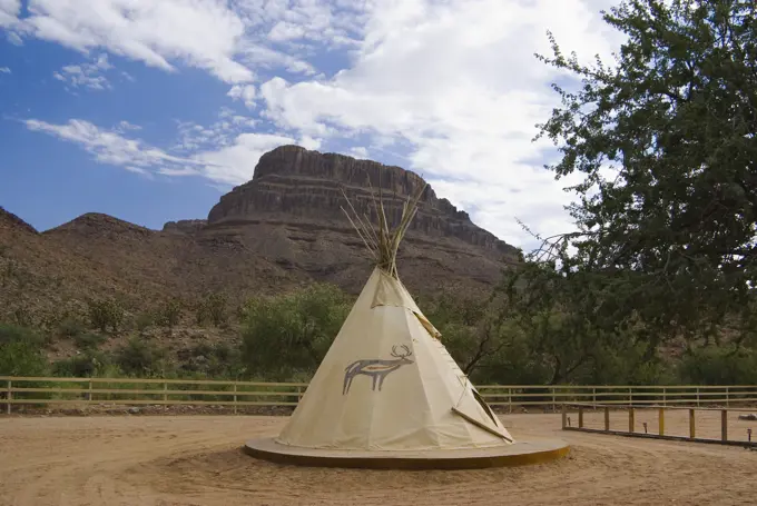 USA, Arizona, Grand Canyon, Tepee below Spirit Mountain