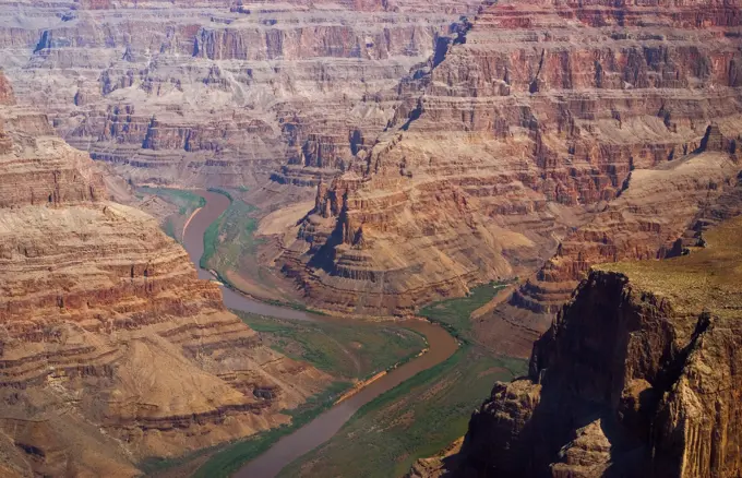 USA, Arizona, Grand Canyon, Aerial view of the western Grand Canyon