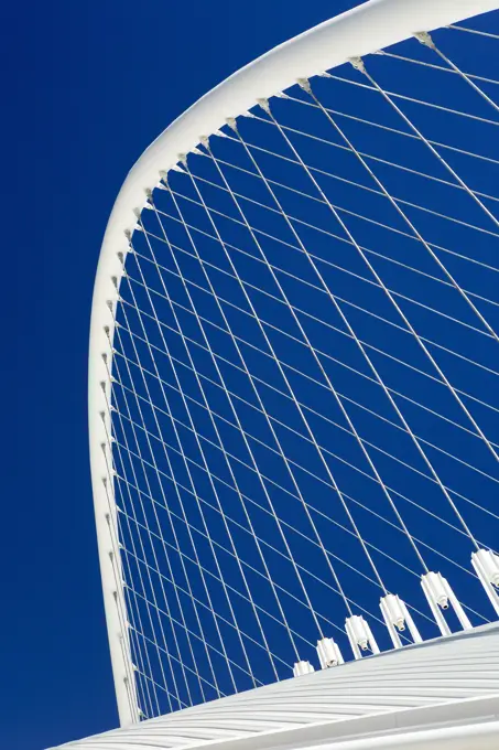 Greece, Attica, Athens, Roof structure of the Olympic Velodrome