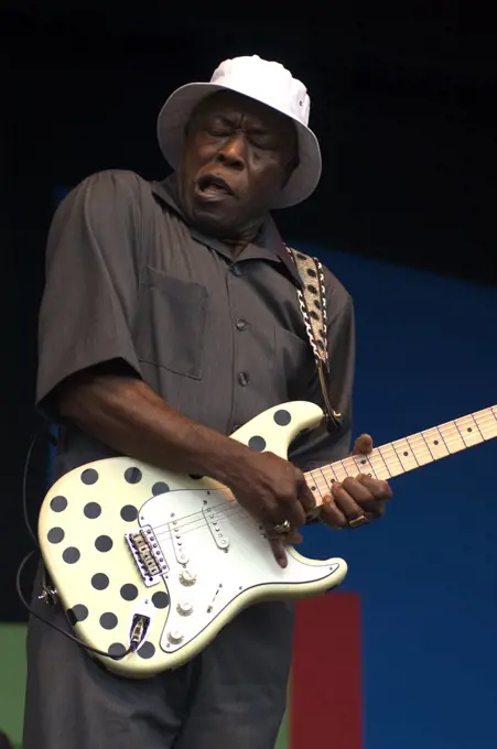 Buddy Guy plays guitar and sings at the MONTEREY JAZZ FESTIVAL - CALIFORNIA