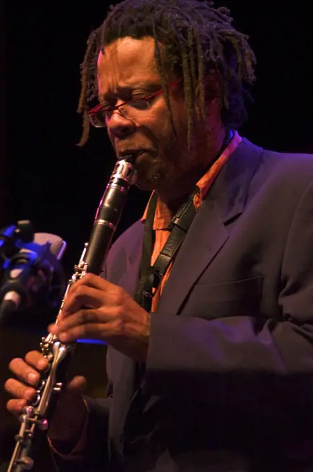 DON BYRON plays the clarinet at the MONTEREY JAZZ FESTIVAL - CALIFORNIA