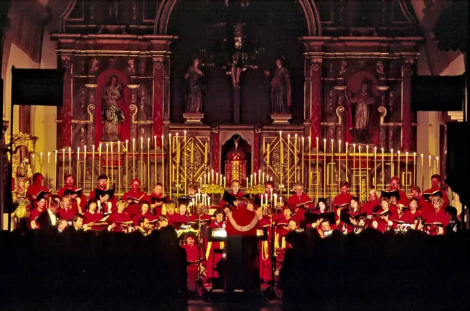 CHOIR singing during the CARMEL BACH FESTIVAL - CARMEL MISSION BASILICA, CALIFORNIA