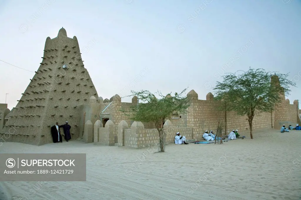 People At Sankore Mosque, Timbuktu, Mali