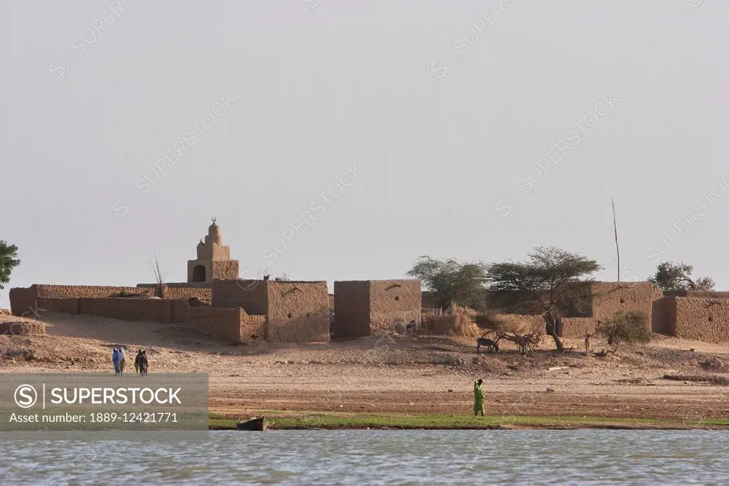 Mosque In A Village Along The Shores Of The Niger River Between Niafunke And Kabara, Mali