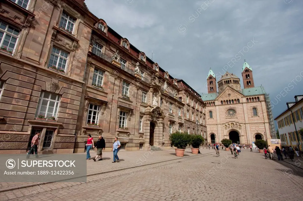 Westwerk By Heinrich Hubsch, 1854-58 Of The Speyer Cathedral, (Officially The Imperial Cathedral Basilica Of The Assumption And St Stephen), Speyer, G...