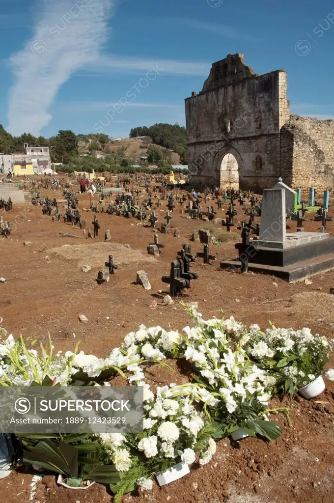 Chapel In The Cemetery Of San Juan Chamula, Chiapas, Mexico