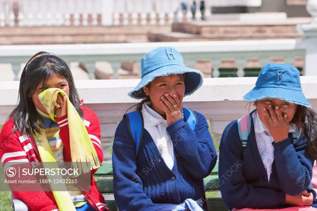 Aymara Girls, Laja, La Paz Department, Bolivia