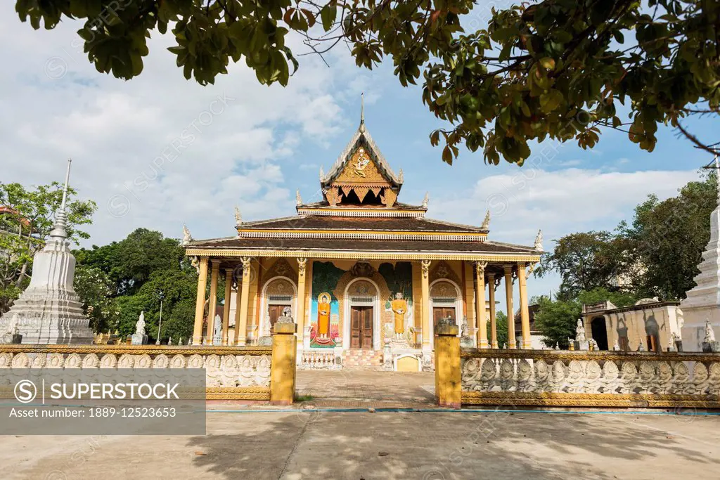 Khmer architecture in Wat Kandal; Battambang, Cambodia