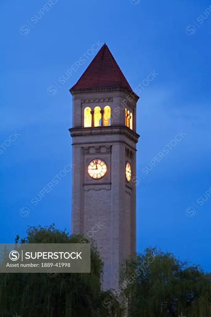 Clock Tower in Riverfront Park; Spokane, Washington, USA