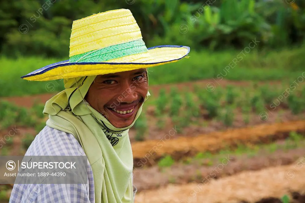 Man working in farm fields