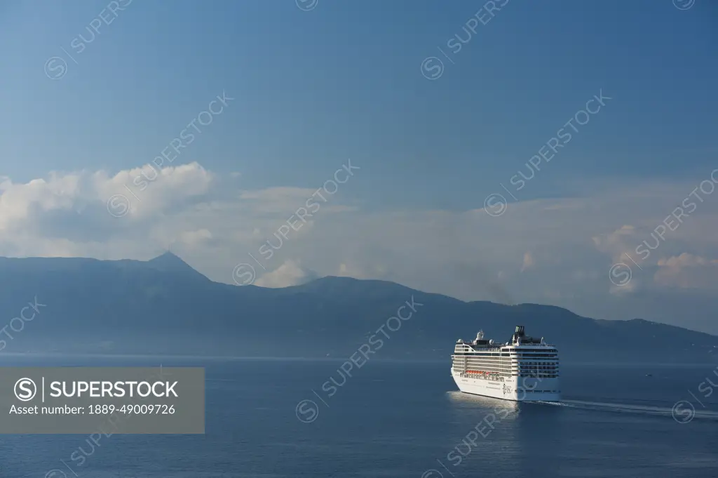 Greece, Large cruise ship; Corfu