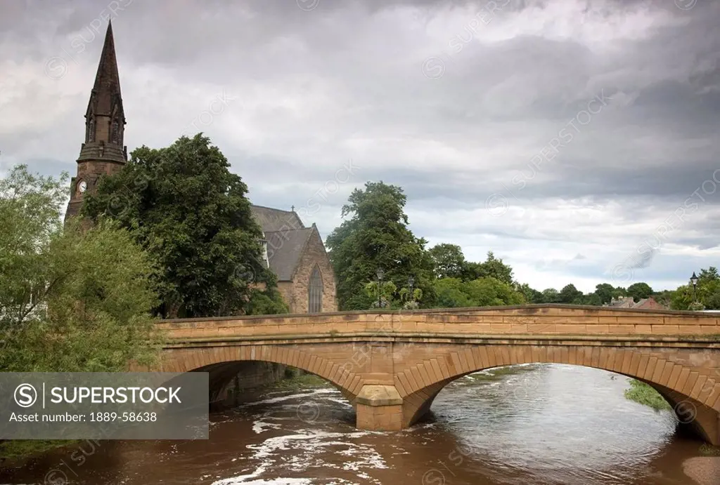 Telford Bridge over River Wansbeck, Morpeth, Northumberland, England