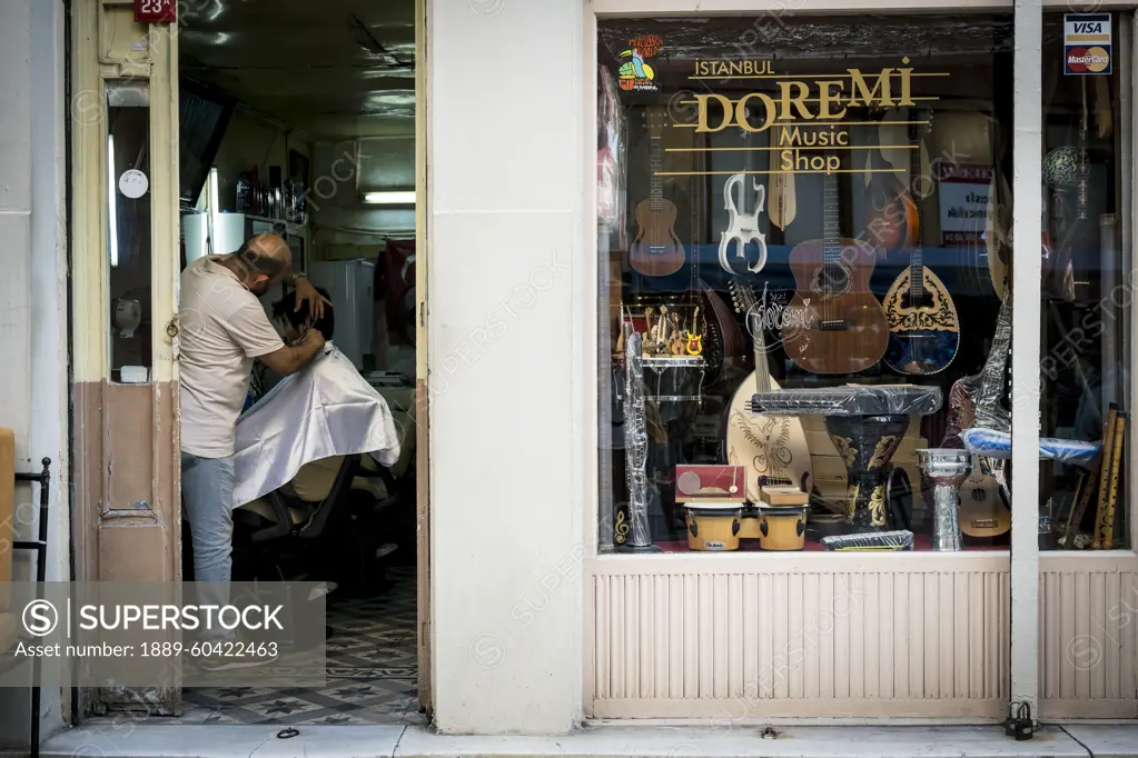 Barber shop in Istanbul; Istanbul, Turkey